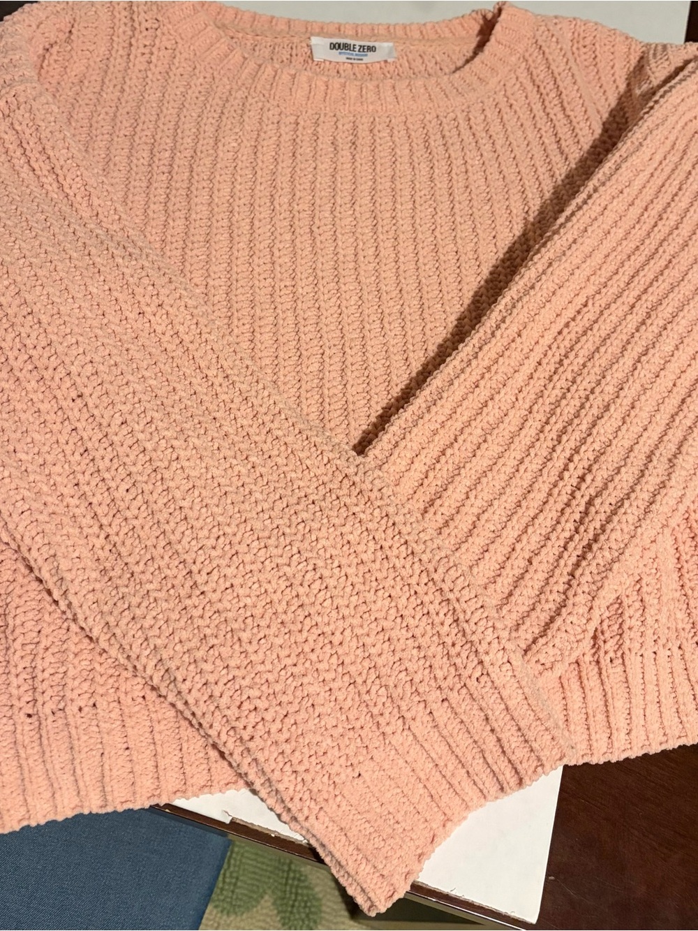 Double Zero Peach Crewneck Knit Sweater